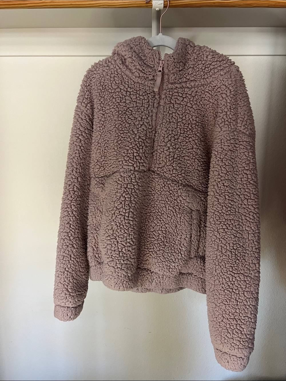 Mondetta Kids Plush Half-Zip Sherpa Jacket - Mauve